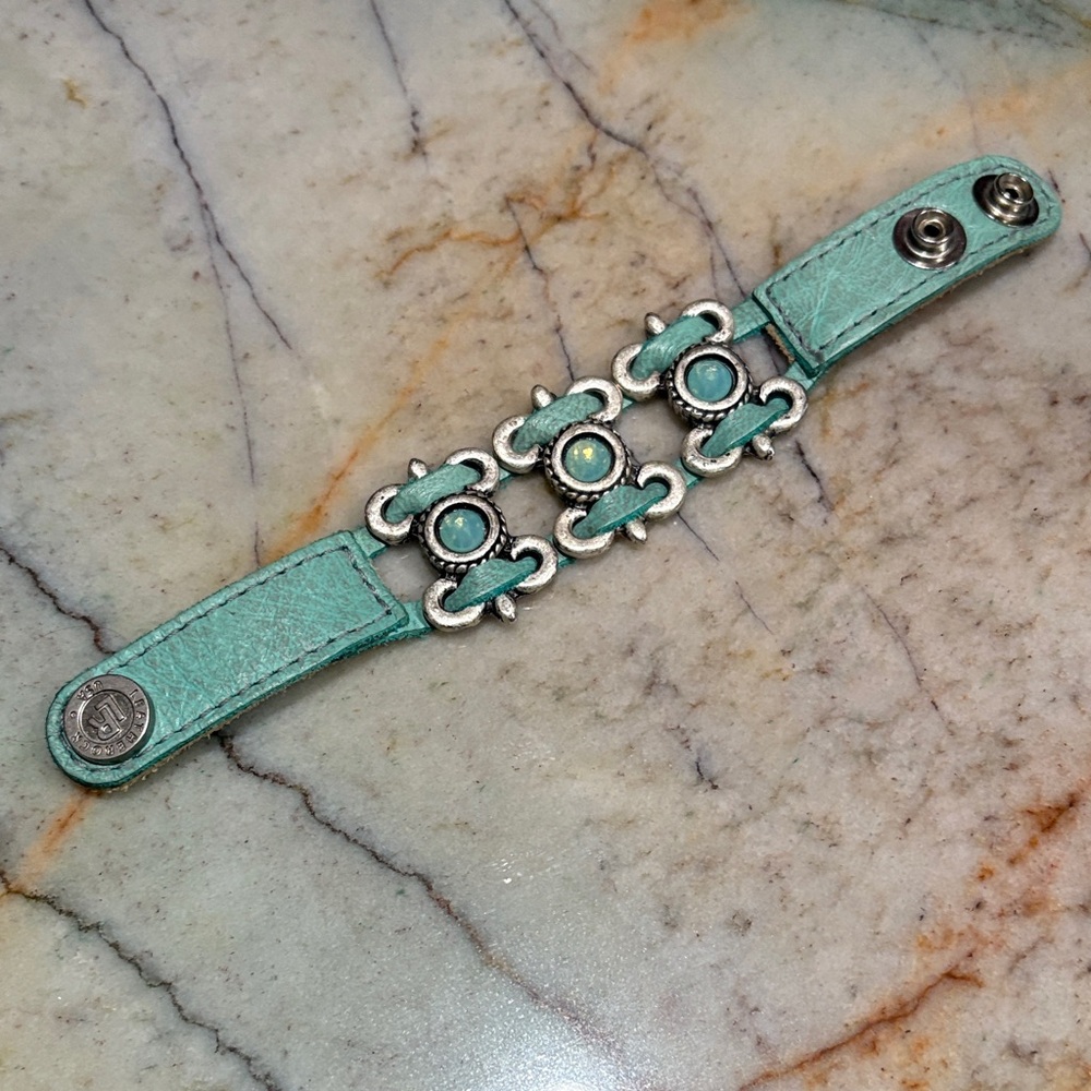 Leatherock multi strand snap bracelet